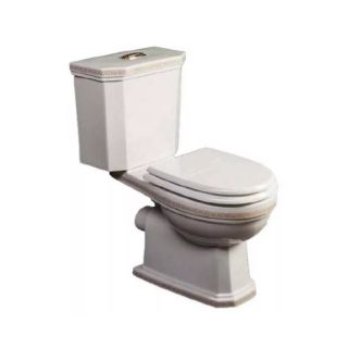 Унитаз Boheme Vogue напольный белый/золото 941